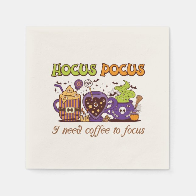 Hocus Pocus - I Need Coffee To Focus Napkin (Front)