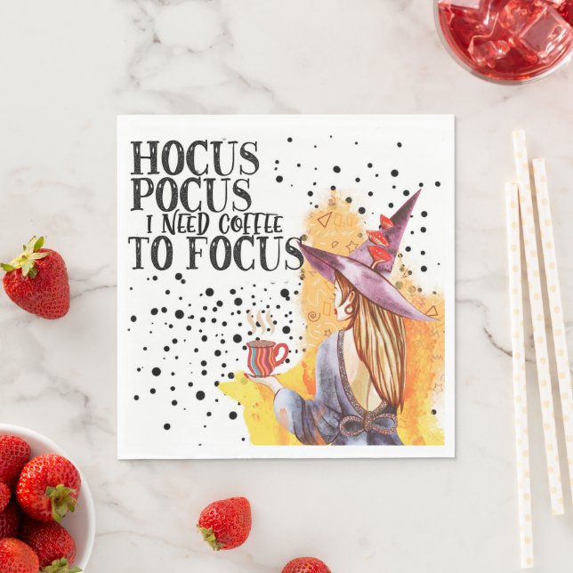 Hocus Pocus I Need Coffee To Focus Napkin (Insitu)