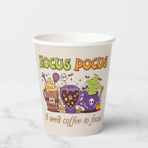 Hocus Pocus - I Need Coffee To Focus Paper Cups