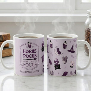Hocus Pocus I Need My Coffee To Focus Witches  Coffee Mug