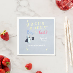 Hocus Pocus Magic Snowman Modern Gender Reveal Napkin