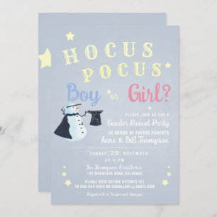Hocus Pocus Magic Snowman Winter Gender Reveal Invitation