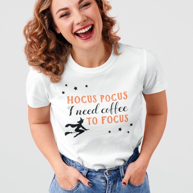 Hocus Pocus Modern Orange and Black Halloween T-Shirt (Creator Uploaded)