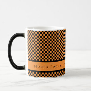 Hocus Pocus Orange Black Chequered coffee mug