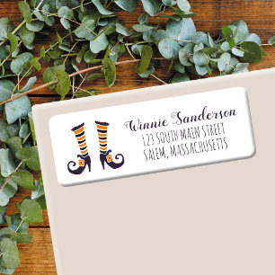 Hocus Pocus Return Address Labels, Witch Shoes Label