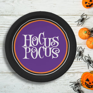 Hocus Pocus Spooky Purple Halloween Paper Plate