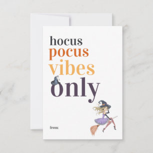 Hocus Pocus Vibes Only Halloween Witch Classroom Card