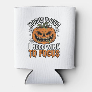 Hocus Pocus Wine Pumpkin Halloween Shirt Design_1 Can Cooler