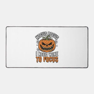 Hocus Pocus Wine Pumpkin Halloween Shirt Design_1 Desk Mat
