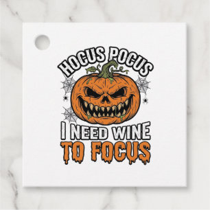 Hocus Pocus Wine Pumpkin Halloween Shirt Design_1 Favour Tags