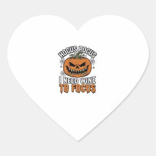 Hocus Pocus Wine Pumpkin Halloween Shirt Design_1 Heart Sticker