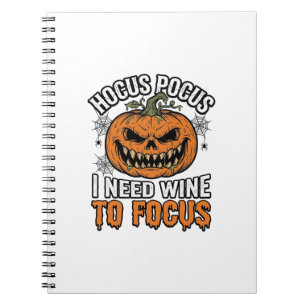 Hocus Pocus Wine Pumpkin Halloween Shirt Design_1 Notebook