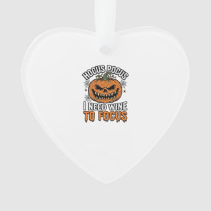 Hocus Pocus Wine Pumpkin Halloween Shirt Design_1 Ornament