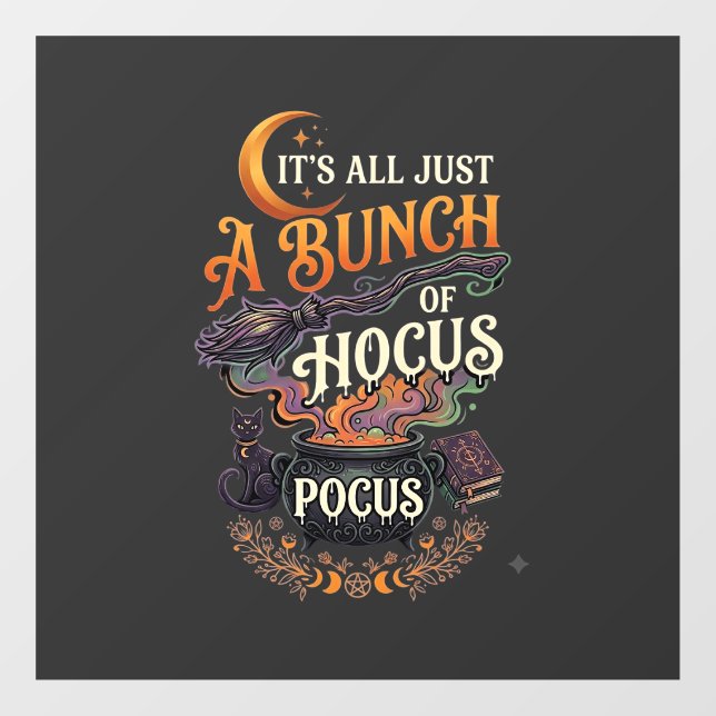 Hocus Pocus Witch Broom Black Cat Magic Cauldron H (Sheet)