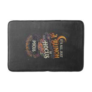 Hocus Pocus Witch Broom Black Cat Magic Cauldron H Bath Mat