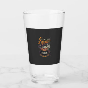 Hocus Pocus Witch Broom Black Cat Magic Cauldron H Glass