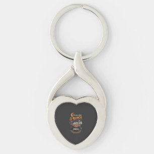 Hocus Pocus Witch Broom Black Cat Magic Cauldron H Key Ring