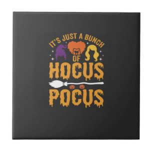 Hocus Pocus Witch Halloween Vector Design Ceramic Tile