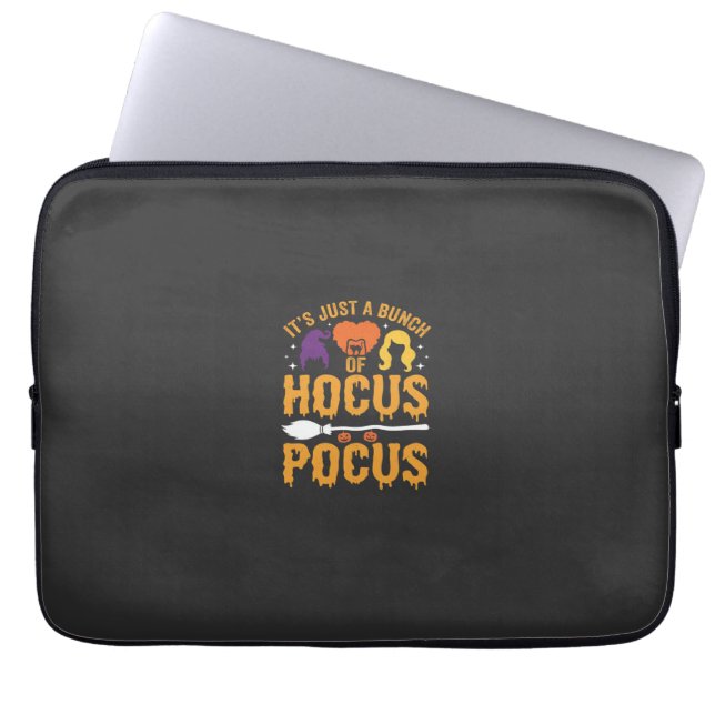 Hocus Pocus Witch Halloween Vector Design Laptop Sleeve (Front)