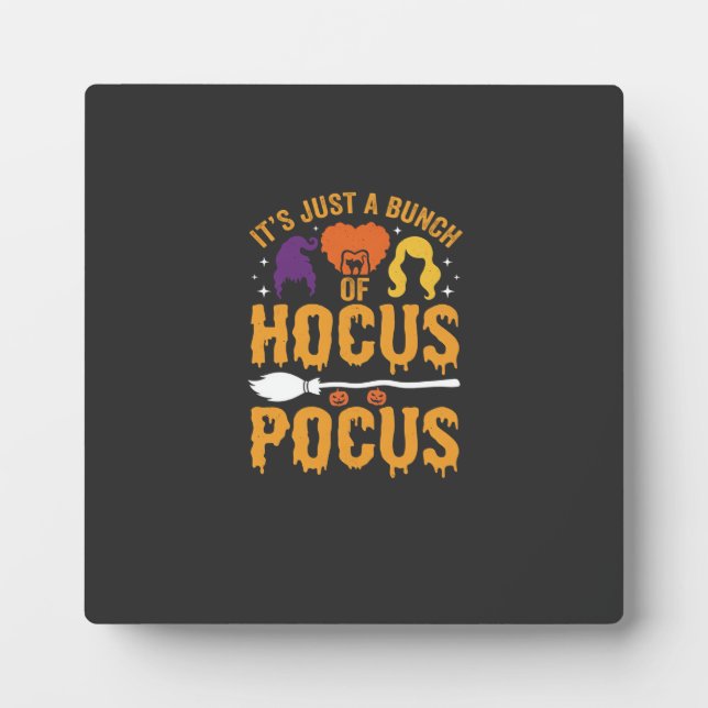 Hocus Pocus Witch Halloween Vector Design Plaque (Front)