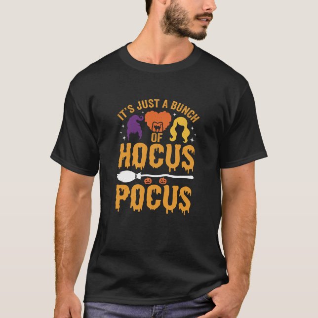 Hocus Pocus Witch Halloween Vector Design T-Shirt (Front)