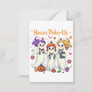 Hocus-Poke Us Nursing Spooky Halloween Ghost Card