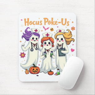 Hocus-Poke Us Nursing Spooky Halloween Ghost Mouse Pad