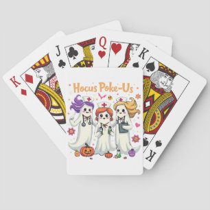 Hocus-Poke Us Nursing Spooky Halloween Ghost  Playing Cards