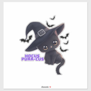 Hocus Purr-cus Cute Black Cat Halloween Art Classi