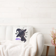 Hocus Purr-cus Cute Black Cat Halloween Art