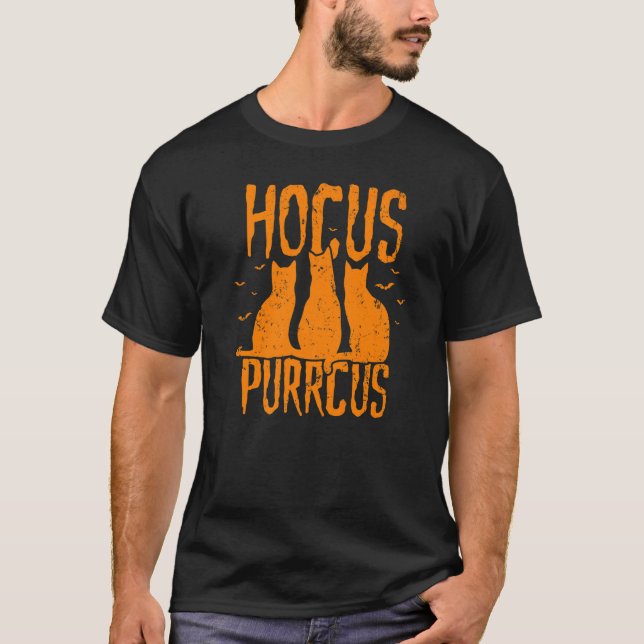 Hocus Purrcus Halloween Witch Cats  Parody  1 T-Shirt (Front)