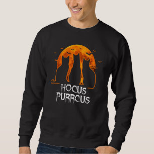 Hocus Purrcus Pocus Halloween Witch Cats Funny Par Sweatshirt