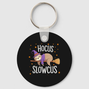 Hocus Slowcus Cute Funny Sloth Halloween 2024 Key Ring