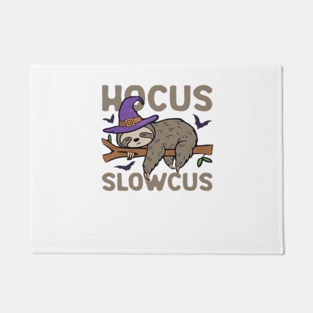 Hocus Slowcus Funny Halloween Sloth Classic T-Shir Doormat (Front)
