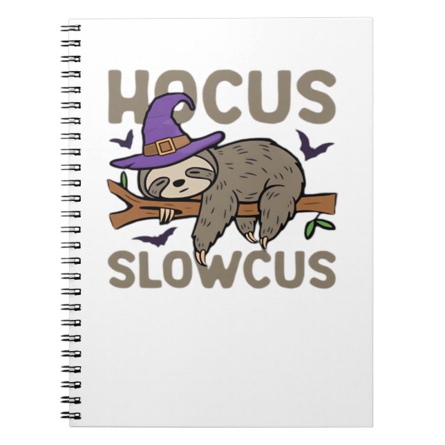 Hocus Slowcus Funny Halloween Sloth Classic T-Shir Notebook (Front)