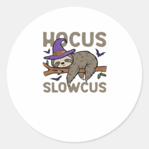 Hocus Slowcus Funny Halloween Sloth Classic T-Shir Round Sticker