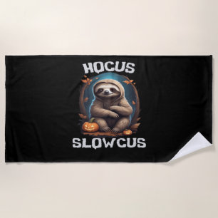 Hocus Slowcus Sloth lovers Halloween costume tee E Beach Towel