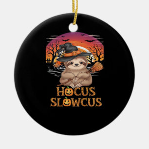 Hocus Slowcus Sloth lovers Halloween costume tee E Ceramic Ornament