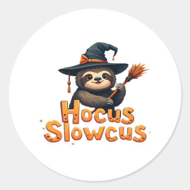 Hocus Slowcus Sloth lovers Halloween costume tee E Classic Round Sticker (Front)
