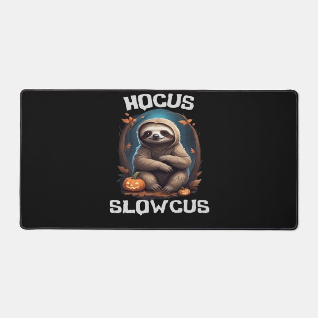 Hocus Slowcus Sloth lovers Halloween costume tee E Desk Mat (Front)