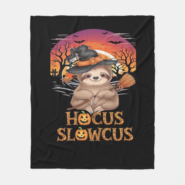 Hocus Slowcus Sloth lovers Halloween costume tee E Fleece Blanket (Front)