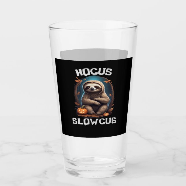 Hocus Slowcus Sloth lovers Halloween costume tee E Glass (Front)