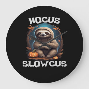 Hocus Slowcus Sloth lovers Halloween costume tee E Large Clock