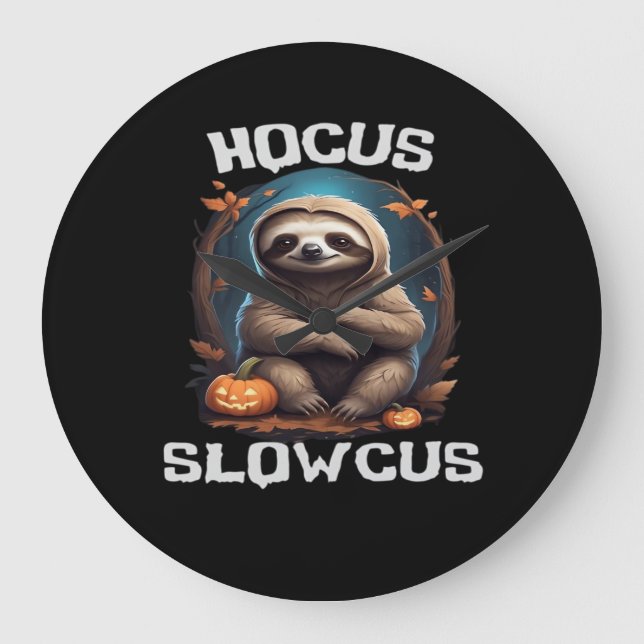 Hocus Slowcus Sloth lovers Halloween costume tee E Large Clock (Front)