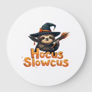 Hocus Slowcus Sloth lovers Halloween costume tee E Large Clock