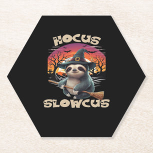 Hocus Slowcus Sloth lovers Halloween costume tee E Paper Coaster