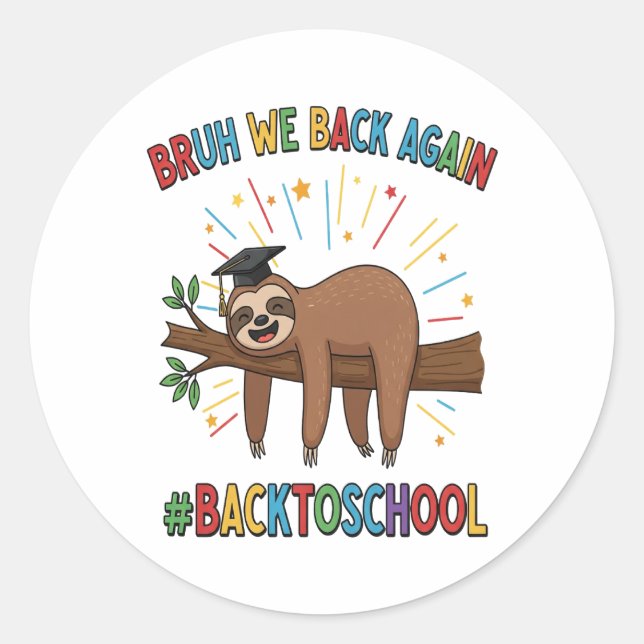 Hocus Slowcus Witch Sloth Classic Round Sticker (Front)