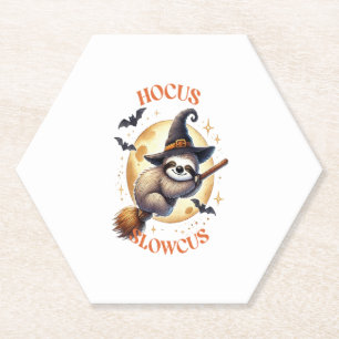Hocus Slowcus Witch Sloth Paper Coaster