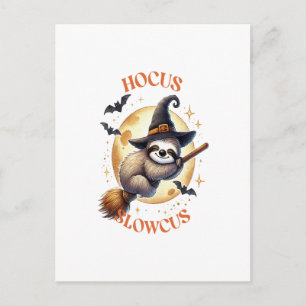 Hocus Slowcus Witch Sloth Postcard