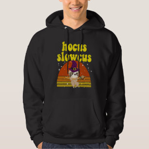 Hocus Slowcus Witch Sloth Retro Cute Animal Hallow Hoodie